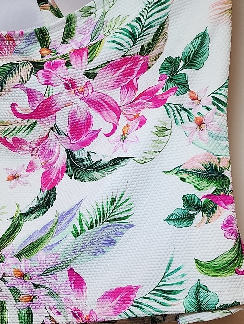 La Blanca halter tankini top v-neckline tropical floral print white/pink Size 12 - Picture 12 of 16